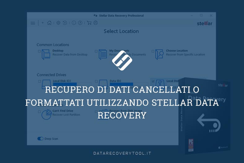 Recupero di dati cancellati o formattati utilizzando Stellar Data Recovery