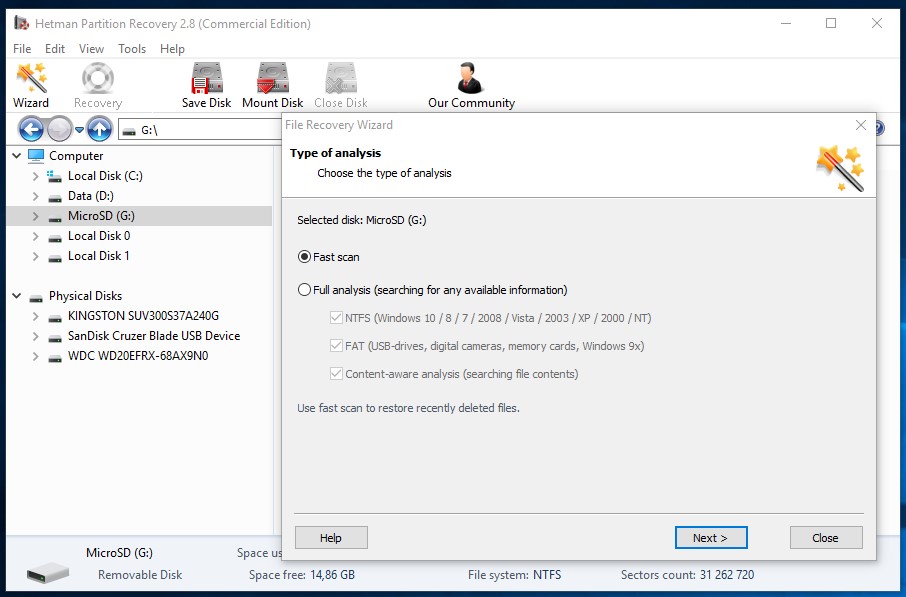 Hetman Partition Recovery: recupero di dati