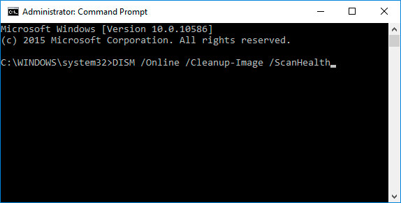 Riga di comando di Windows Server 2019: DISM /Online /Cleanup-Image /ScanHealth