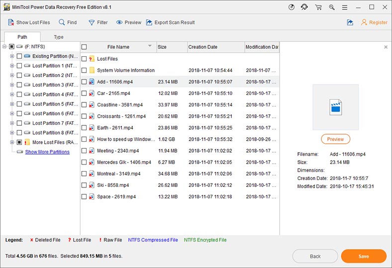 MiniTool Data Recovery: file cancellati